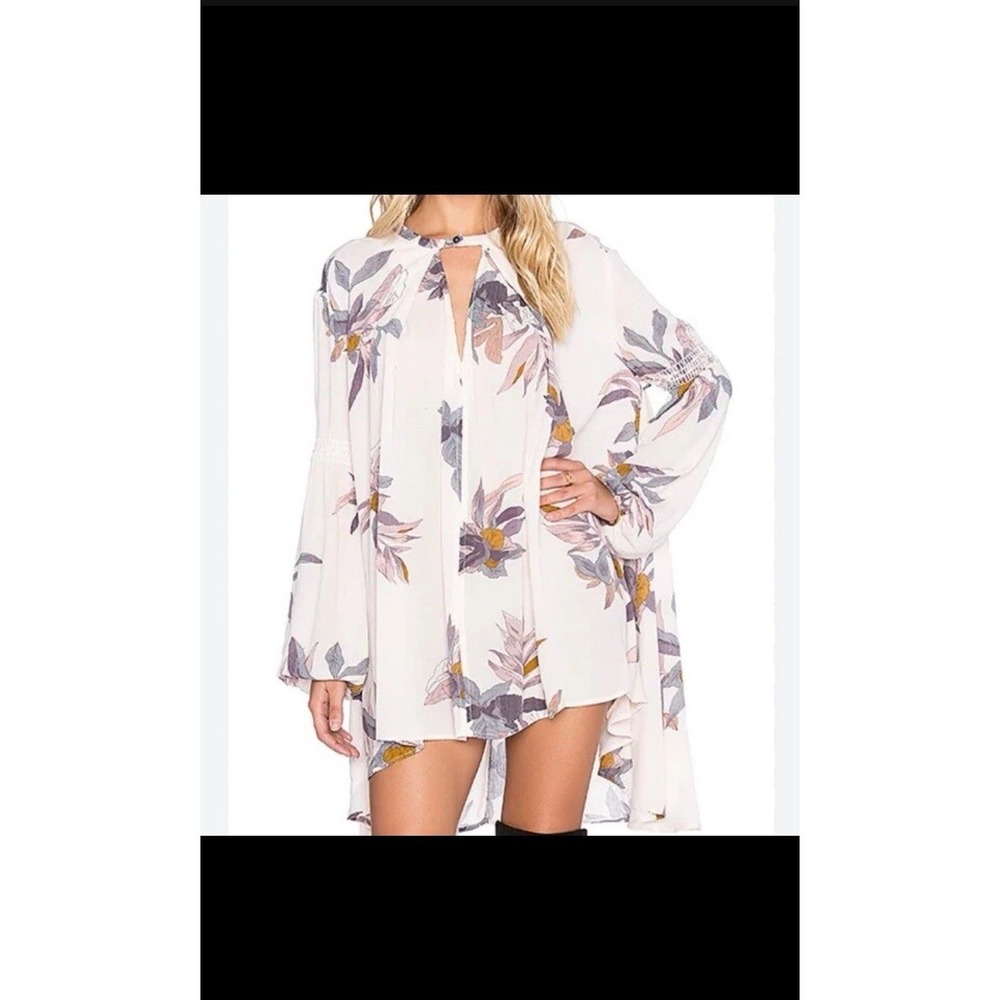 Free People Tree Swing Electric Orchid Choker Mini Tunic Dress XS